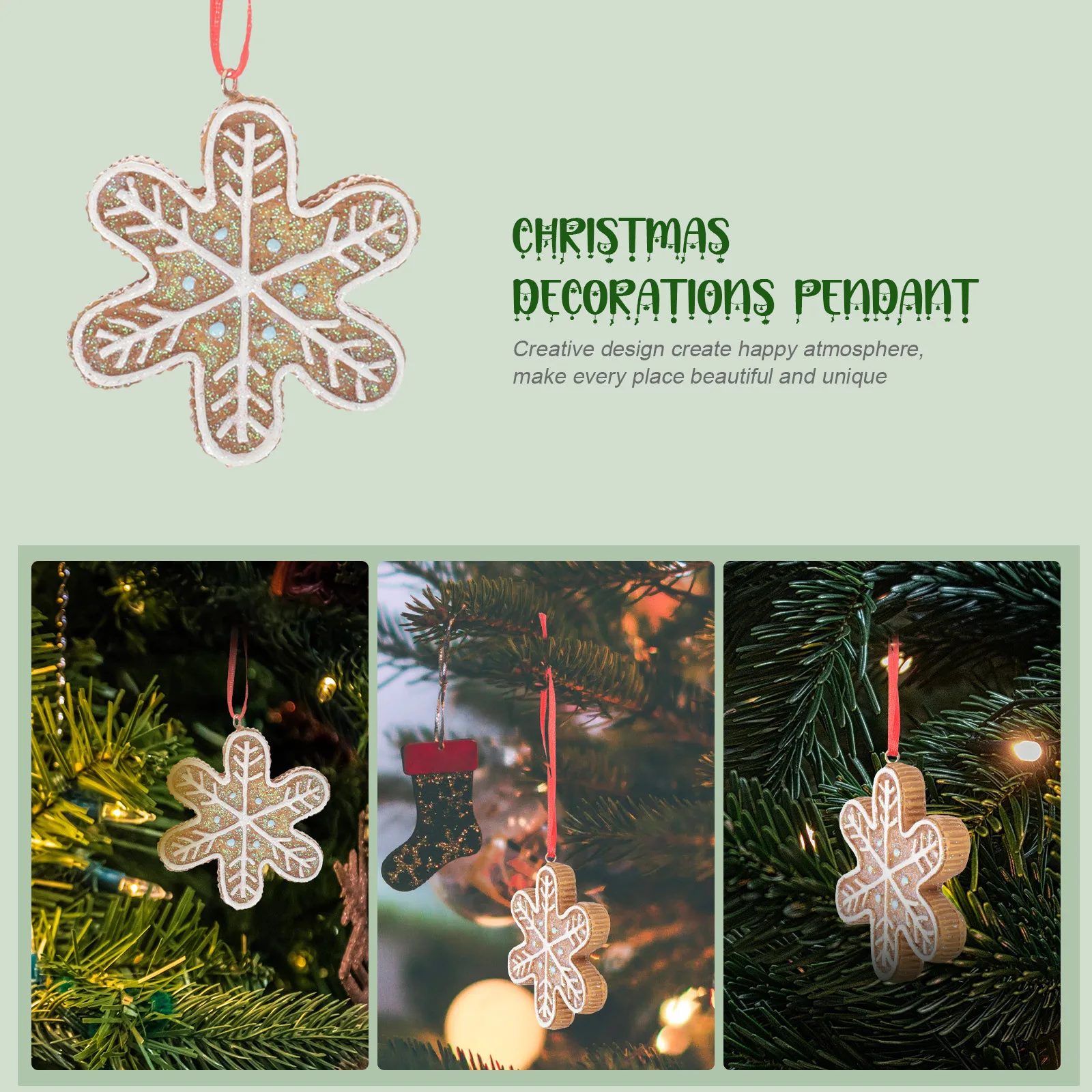 

Gingerbread Man Hanging Ornament Xmas Tree Pendant Creative Christmas Hanging Decor Party Props Xmas Tree Pendants