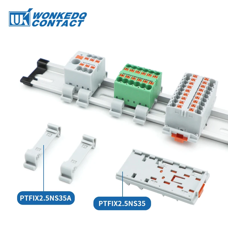 Distributieblok PTFIX 2,5 mm2 2/4/6/7/12/13/18/19 Aansluiting Push-in elektrische stroomklemmenblok Connector Mount op Din Rail