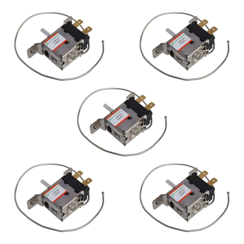 

5X WPF22A 2Pin Refrigerator Refrigeration Thermostat W 30Cm Metal Cord