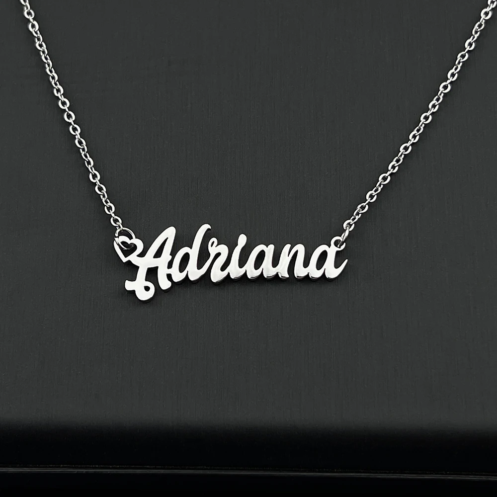 Colgante personalizado con tu nombre para mujer, collar de acero inoxidable, placa de identificación personalizada, accesorios de joyería, envío directo