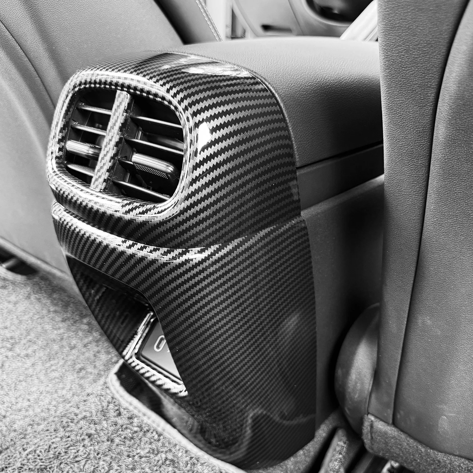 غطاء منفذ هواء المقعد الخلفي ABS ، إطار فتحة التيار المتردد ، تشذيب داخلي ، نمط ألياف الكربون ، ملحقات السيارات ، هيونداي إلنترا CN7 N