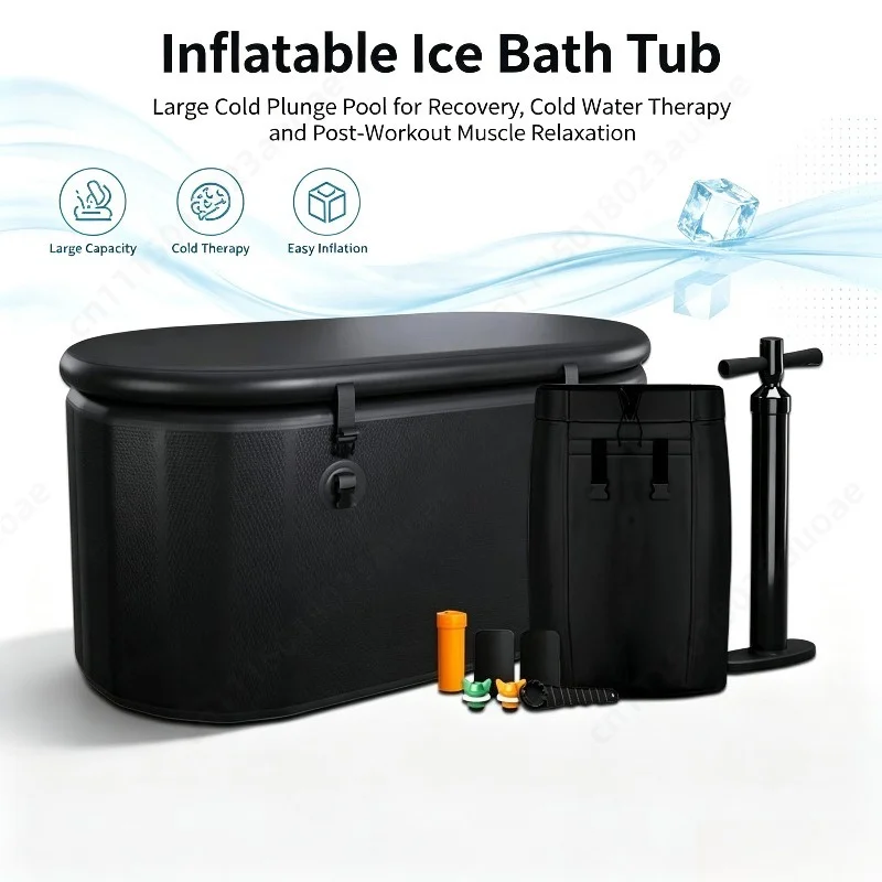 Large Capacity Inflatable Ice Bath Tub, Household Cold Water Immersion Pool for Post Workout Cooling