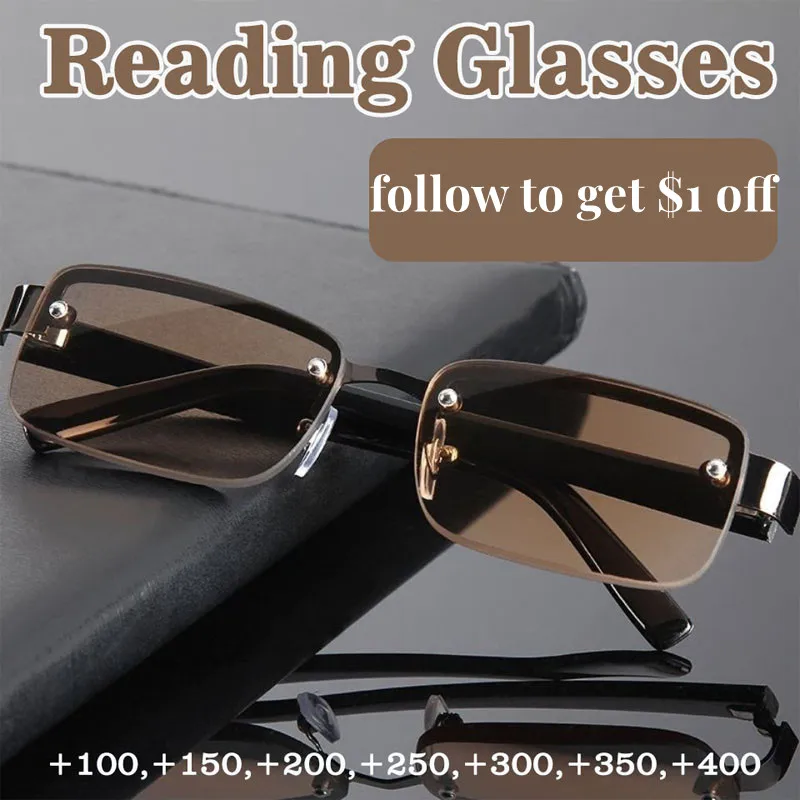 

High-quality Half-frame Reading Glasses for Mens Natural Original Stone Presbyopia Glasses Diopter +1.0 to +4.0