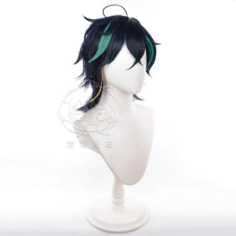 Kinich Cosplay Wig Genshin Impact Game Costume Accessories Unisex Mixed Color Short Hair Halloween Comic-con Stage Dress Up Wigs