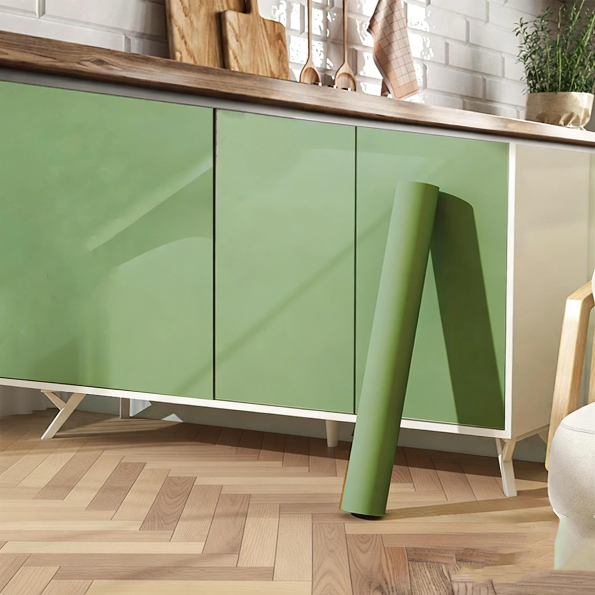 

1m/3m/5m Self Adhesive Vinyl Film Wallpaper Waterproof Wall Stickers for Bathroom Kitchen Furniture Room Decor Home Improvem