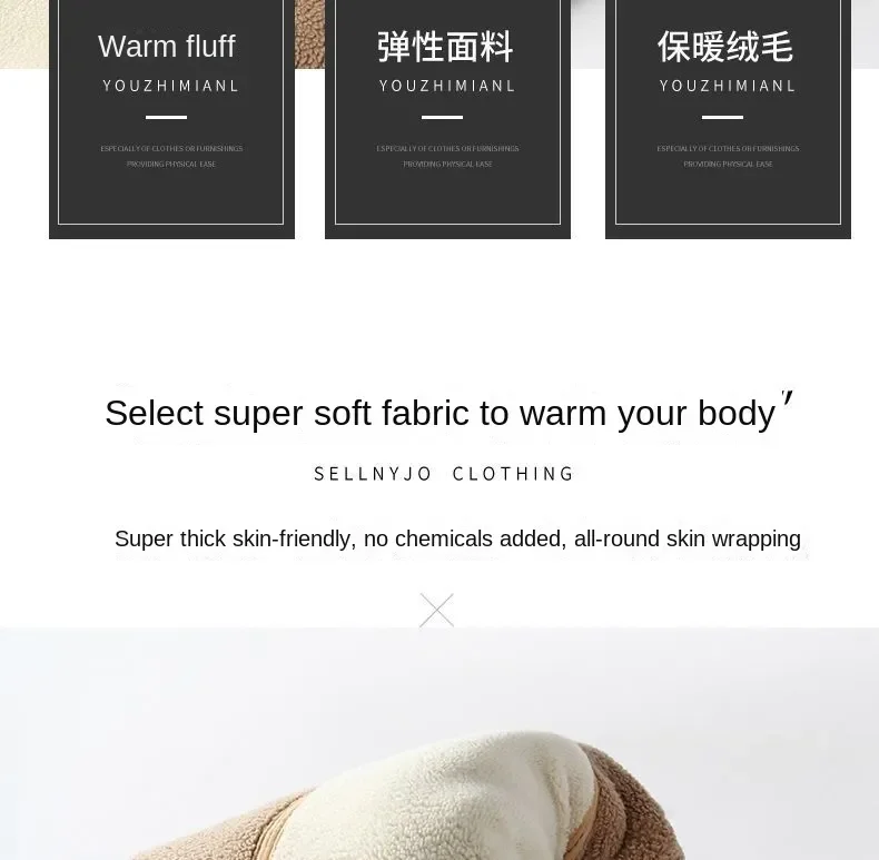 Men's Thermal Pants Stretch Leggings Alpaca Wool Winter Underwear Goods Cold Stretch Classic Plush Thick Cotton-padded Trousers