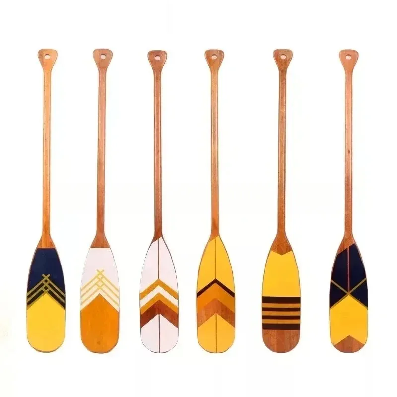 120Cm Vintage Style Decoration Wooden Rowing Boat Oars Canoe Paddle Customizable Pattern