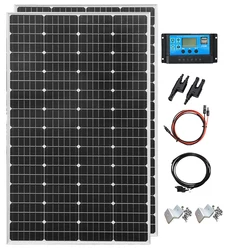 19.8V 200W Glass Rigid Solar Panel China 26.4V 200W 400W Monocrystalline Waterproof Solar Panels Charging 12V Camping/Home/RV CE