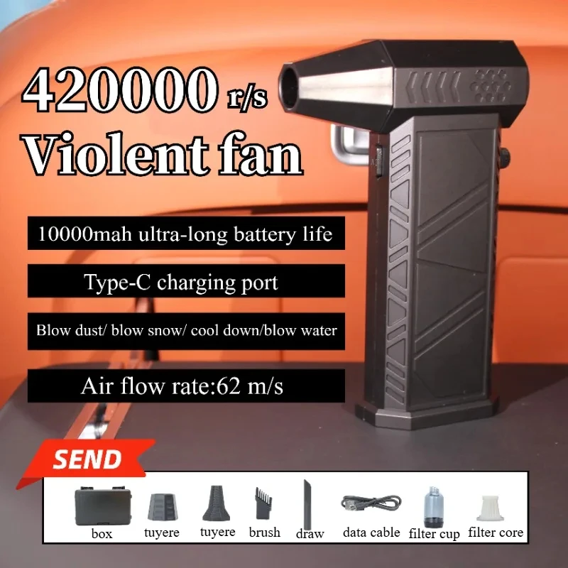 

Бесщеточный двигатель 420000 об/мин, сверхмощный турбовентилятор, поддержка автомобильной зарядки, поставляется с вакуумным комплектом, компактный и удобный в размерах.