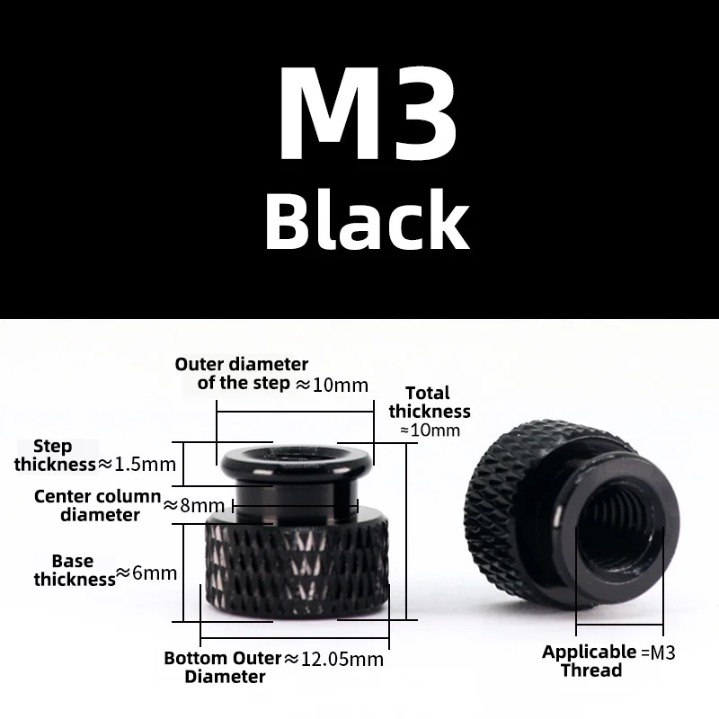 6061 Aluminum Alloy M3 Thumb Nuts UNC 632 Computer Case Nuts Hand Twist Fixing Nuts for PC Case Installation and Fastening