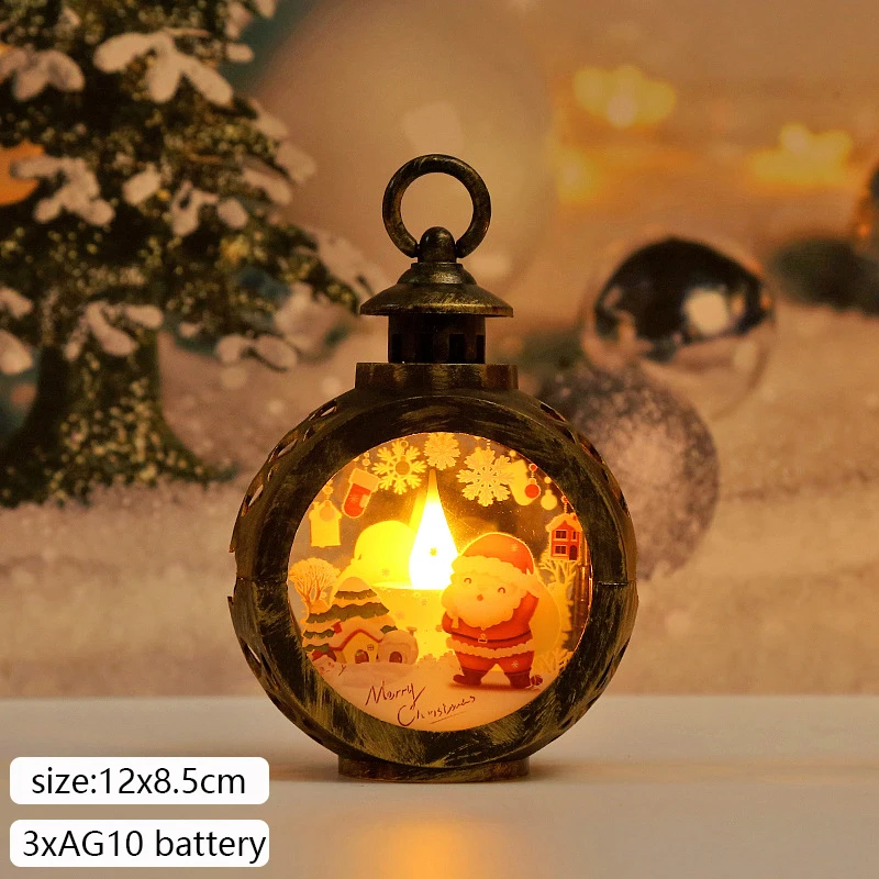 Christmas Decorations For Home Lantern Led Candle Tea light Candles Xmas Tree Ornaments Santa Claus Elk Lamp Kerst New Year Gift