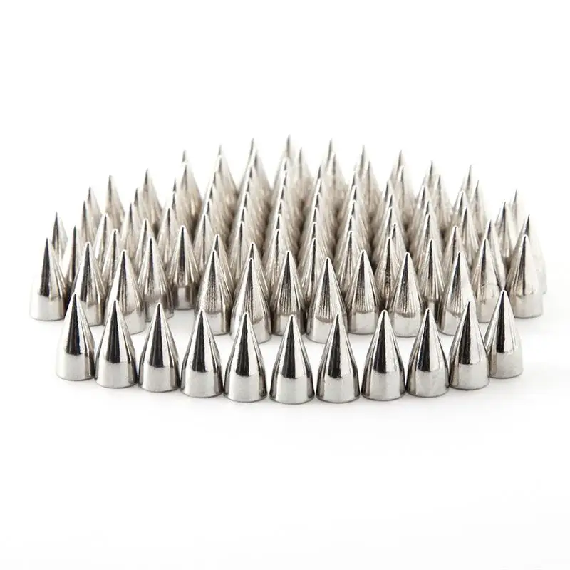 100 Pcs Craft Supplies Colodial Silver Cone Rivets Balines Para Acrilicas Spikes Screwback Studs Punk