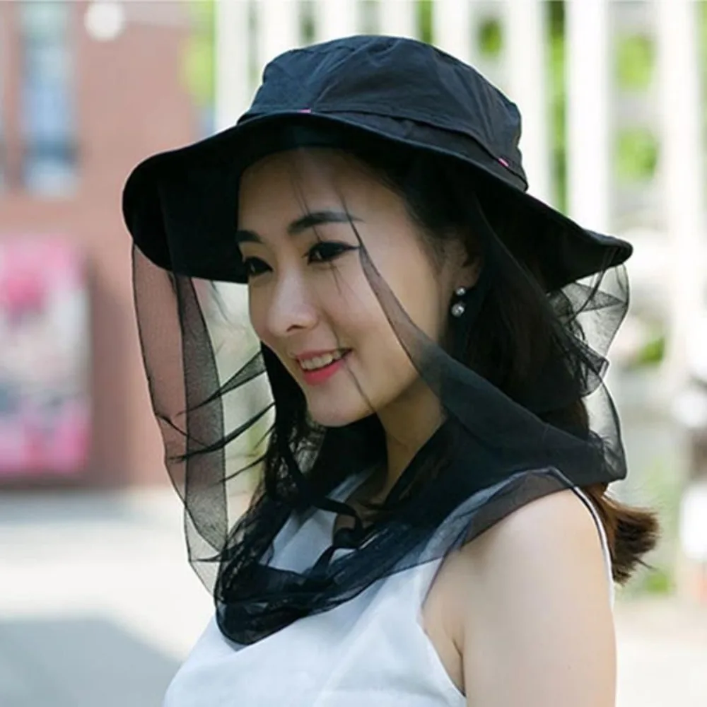 Anti Mosquito Fishing Sun Hat Breathable UV Protection Anti Mosquito Insect Bucket Hat Permeable Mesh Mask Quick Drying