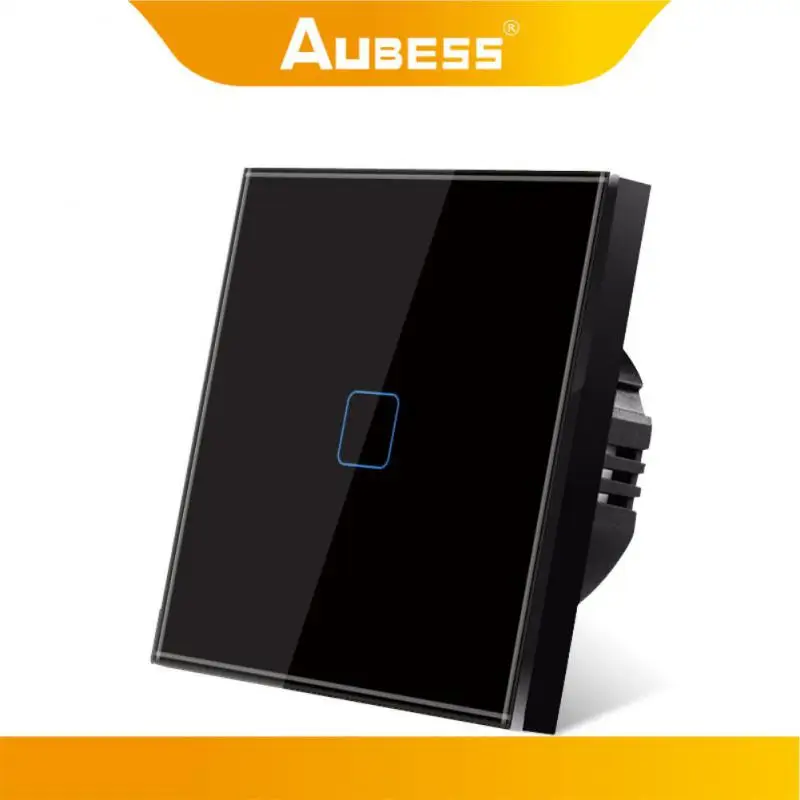 Interruptor de Panel de vidrio, interruptor de luz de pared de alta calidad, Interruptor de luz táctil, indicador Led, interruptor de Control de luz impermeable, 1/2/3 entradas