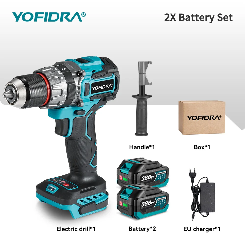 YOFIDRA 700N.M Borstelloze Elektrische Klopboormachine Accuschroevendraaier Platen Bodem Houtbewerking Power Tool Voor Makita Batterij Pin