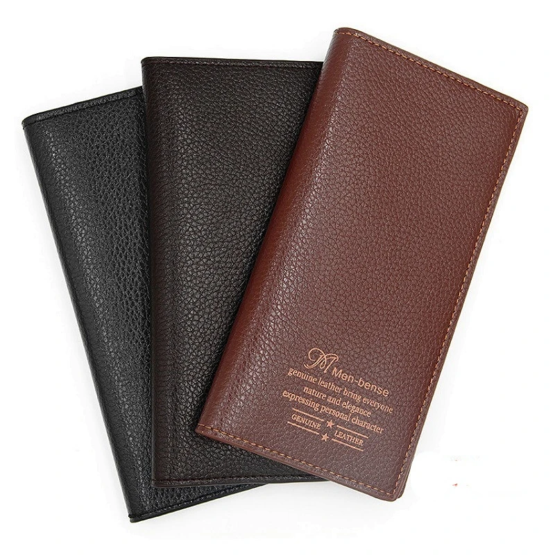 

Long hinge men's wallet business leisure pu leather letters multi-card card bag vertical square wallet mobile phone bag