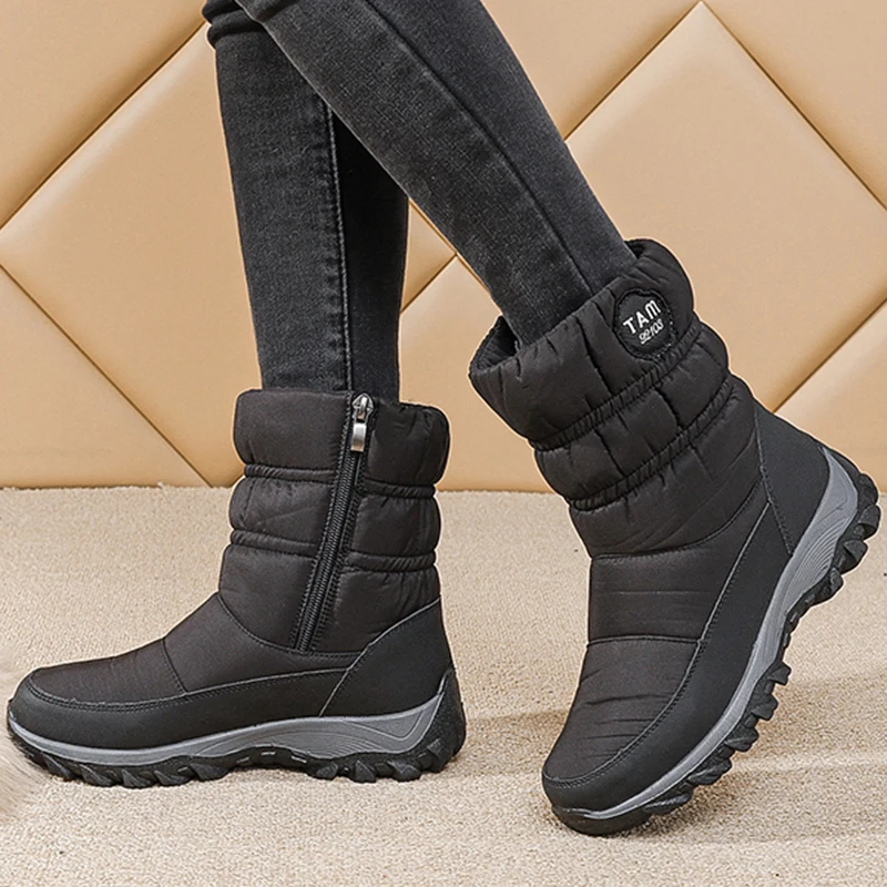 Boots Woman Snow New Shoes Women Platform Woman Shoes Fashion Waterproof Mid High Boots Platform Botas Mujer Winter Girls Boots