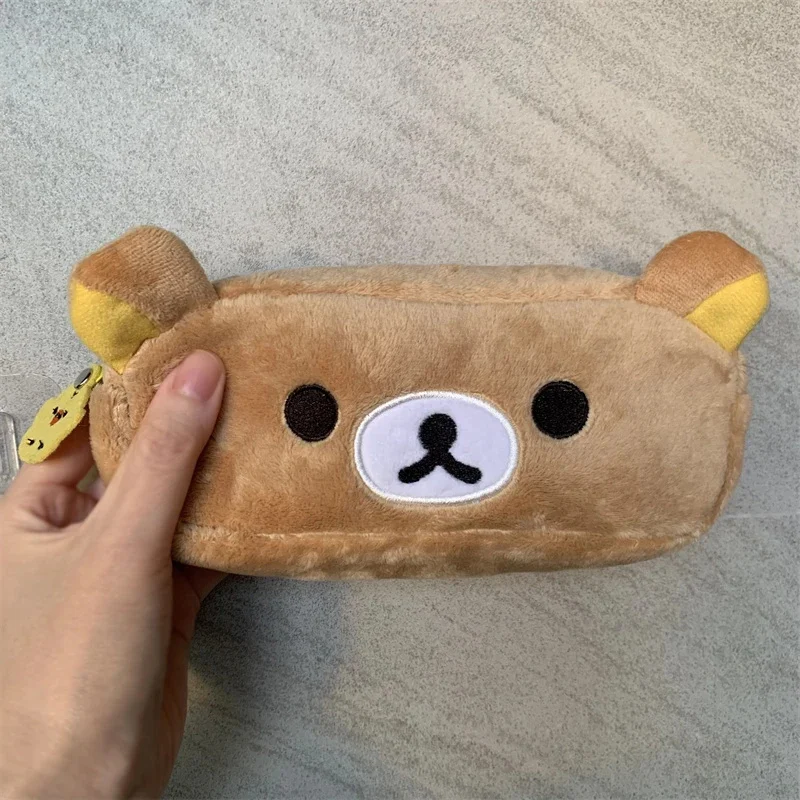 Cute Rilakkuma Plush Pencil Cases for Kids Girls Cartoon Bear Kawaii Pencil Pouch Organizer Pen Bag School Stationeries