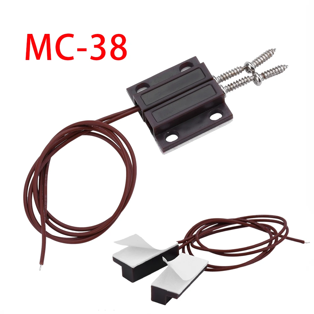 Sensor Magnético MC-38 para Portas e Janelas, Detector de Micro Alarme, Interruptor Reed Normalmente Fechado para Sistema de Alarme de Segurança Residencial