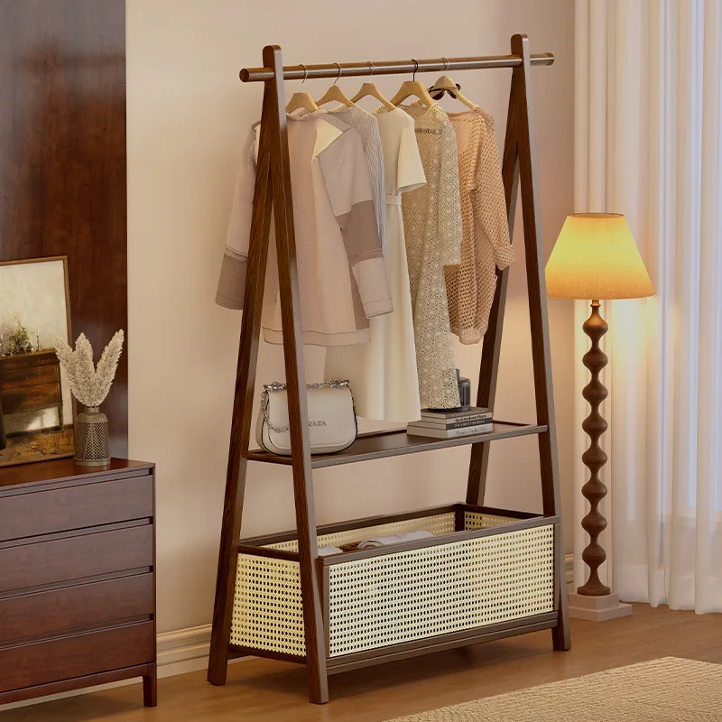 Floor-to-ceiling folding indoor drying rack Balcony Bedroom Hanging clothes rack Household simple single-pole coat rack
