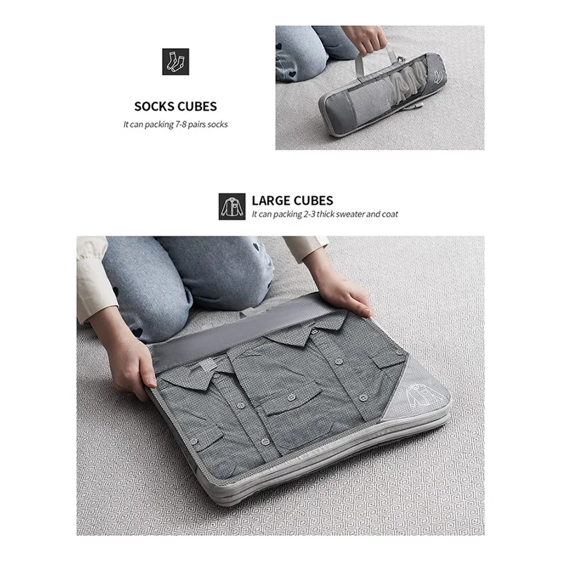

ABKP-Compressed Packing Cubes Set Lightweight Packing Cubes Set Ideal For Compressed Packing