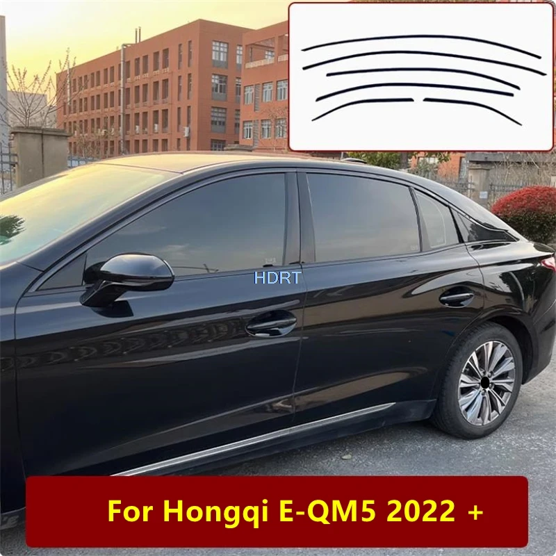 

Fit For Hongqi E-QM5 EQM5 2022 + Car Styling Door Window Side Glass Trim Cover Protector Decoration Accessories Exterior Sticker