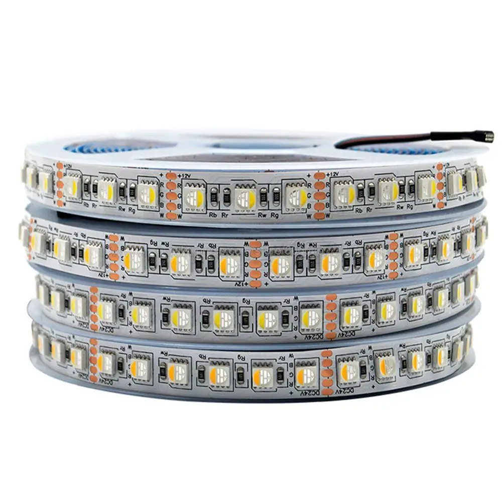 5m 4 Color in 1 RGBW/RGBWW LED Strip Tape 60/84/96/120LEDs/m 5050 SMD Flexible High Brightness Light Bar DC 12V 24V IP20/65/IP67