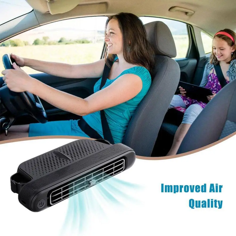 

5V 2A Dual Turbo Car Fan USB Car Cooling Fan for Backseat 3rd Gear Wind Speed Car Seat Headrest Fan Magic Tape Ventilation Fan