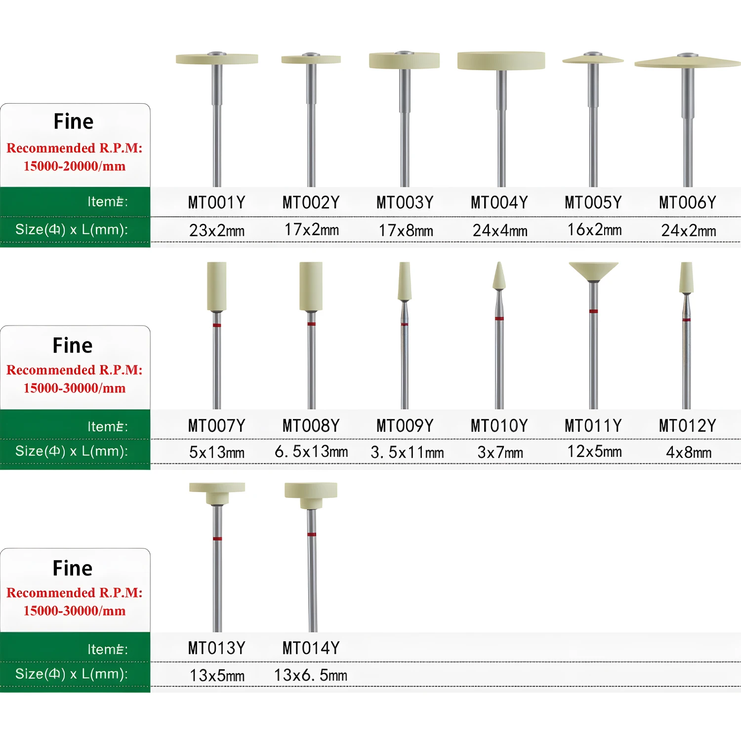 Tomenty Dental Ceramic Diamond Polishing Burs Diamond Stones Zirconia Dentistry Grinding Cutter Dental Lab Drills Rotary Tools