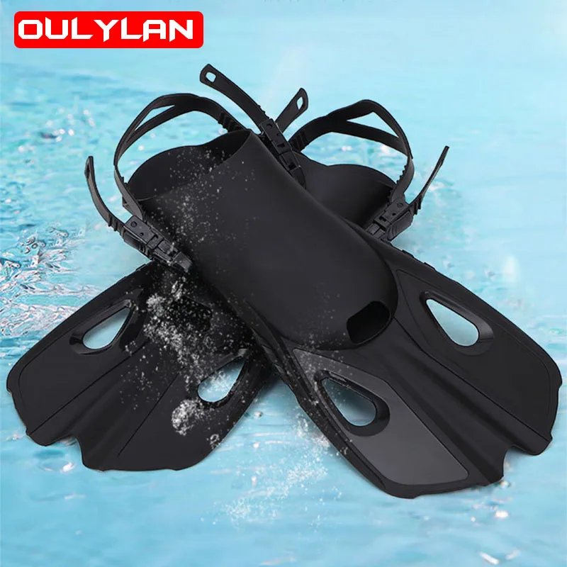 

Oulylan Adjustable Short Adult Snorkel Foot Swimming Flippers Fins Beginner Water Sports Equipment Portable Diving Flippers