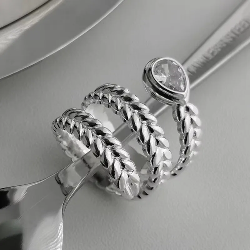 PANJBJ Echt 925 Sterling Silber Retro Runde Ring Für 2 Rigns Frauen Kette Vintage Edlen Schmuck Minimalistischen Zubehör Geschenk