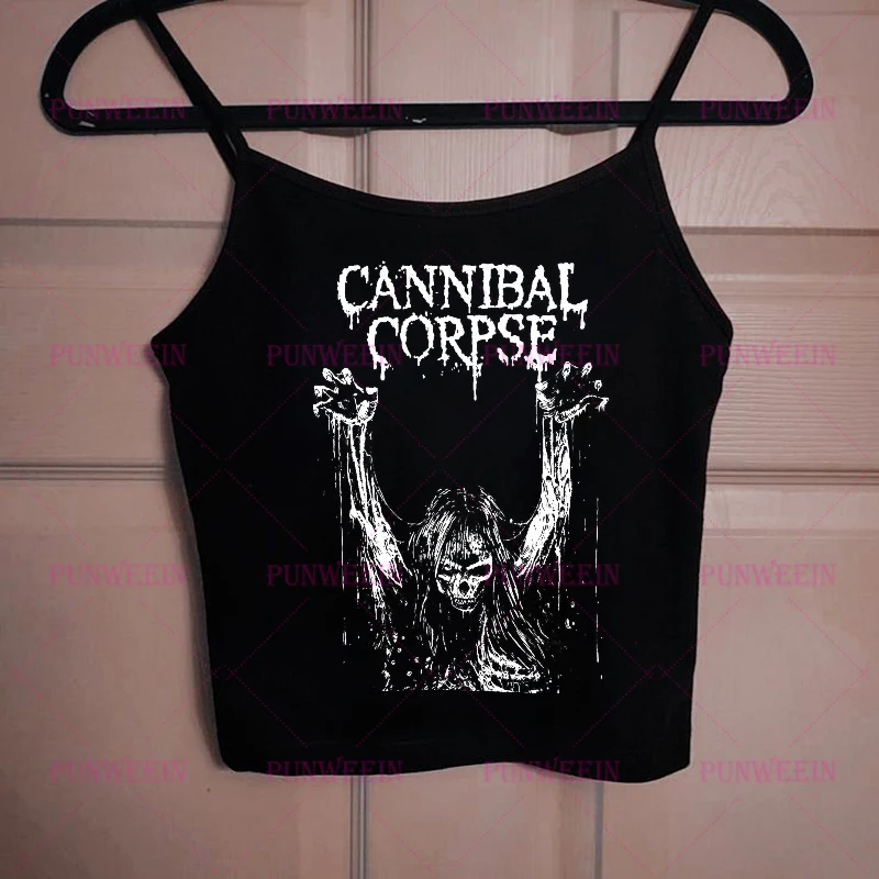 Y2k Skull Clothes Letter Graphic Print Grunge Vintage band Punk Slim Crop Tops Camisole Tank vest Emo Girl Crop Top 90s Baby Tee