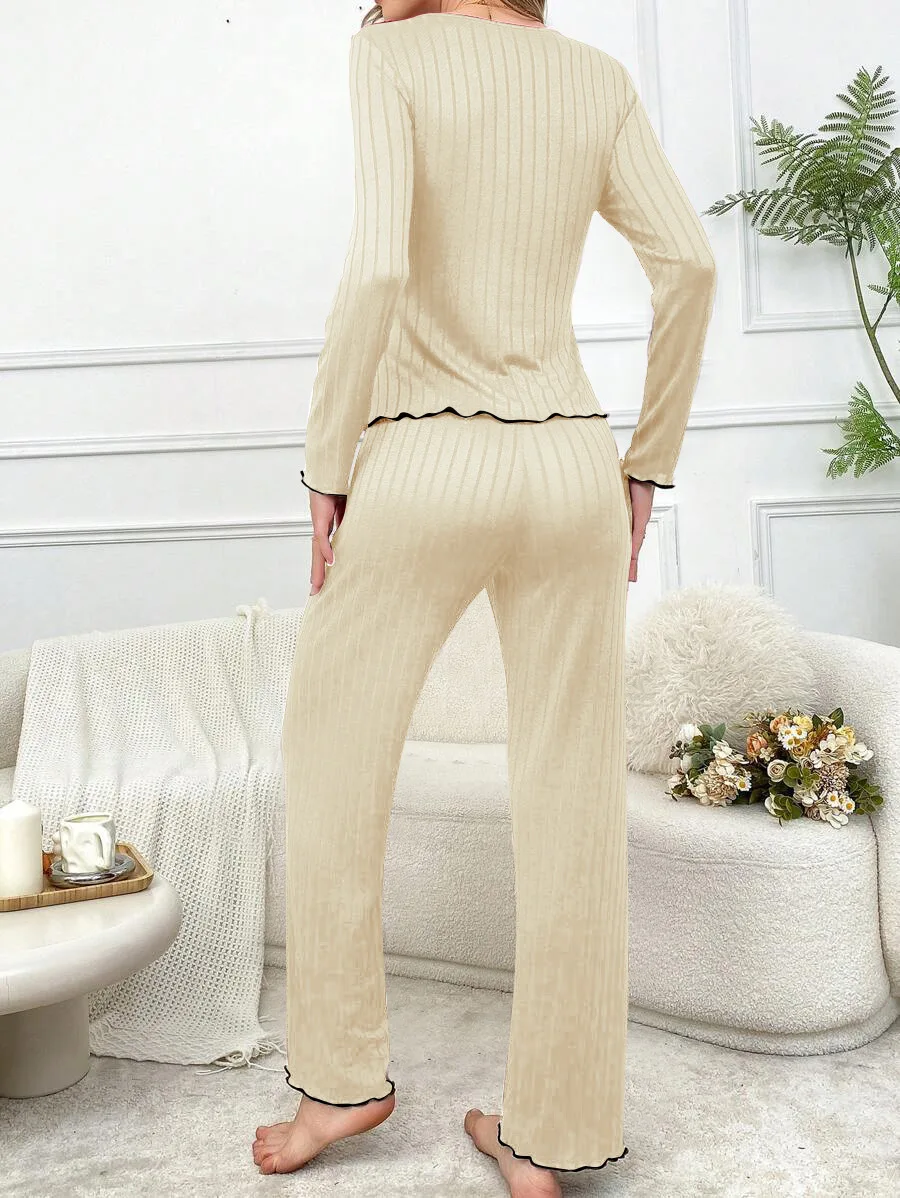 Warme Winter Nachtwäsche Pyjamas Ensembles Pyjama Femme Ensemble Hosen Sets Langarm Pyjamas für Wärme Nachtwäsche Frau frauen – Detail 11