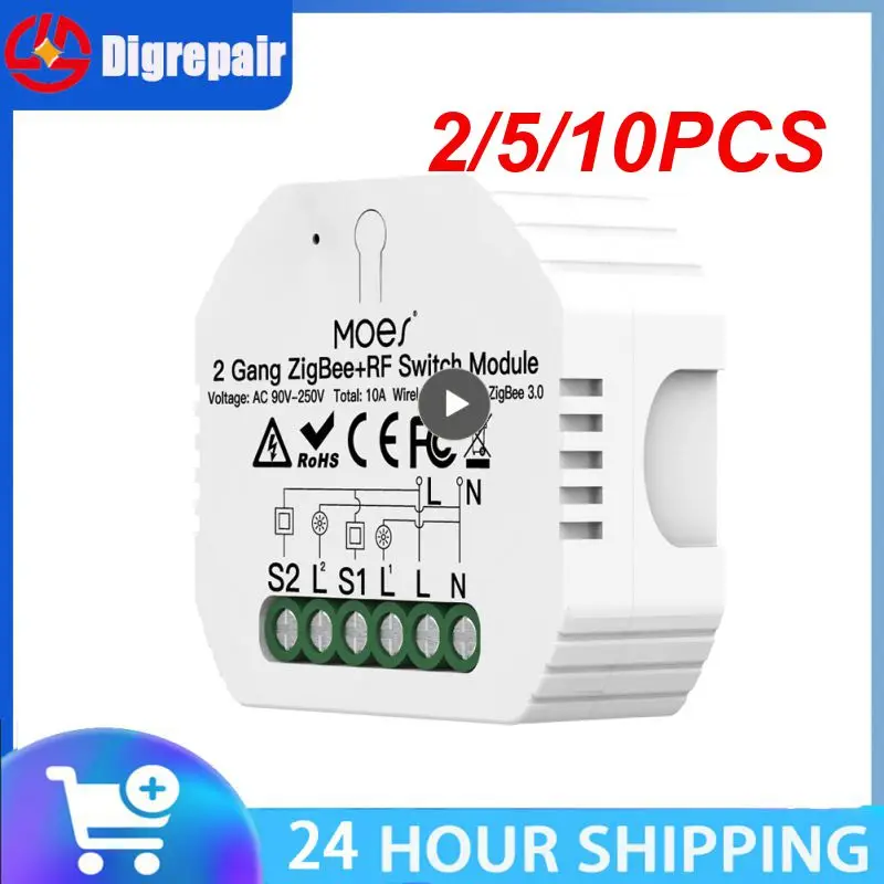 

2/5/10PCS Tuya 3.0 Smart Light Switch Relay Module 1/2/3 Gang Smart Life/Tuya App Control, Works with Alexa Home