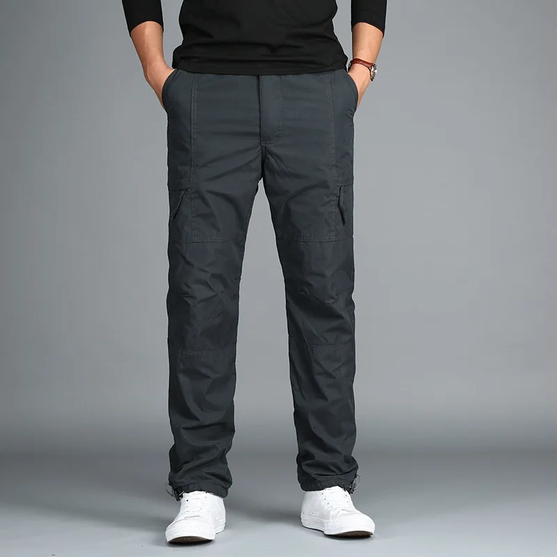 

Уличные хлопковые утолщенные теплые флисовые зимние повседневные брюки-карго на молнии с мягкой подкладкой для мужчин и