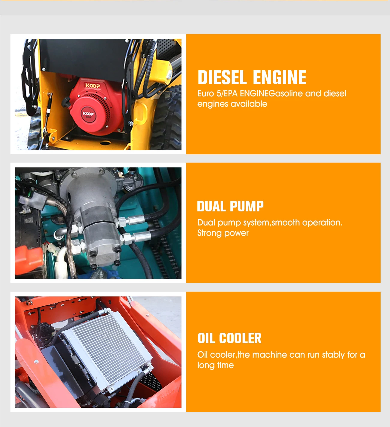 Maßgeschneiderter Mini-Skidsteer-Ständer aus China mit Anbaugeräten, Mini-Raupen-Kompaktlader mit Schiene – Detail 23