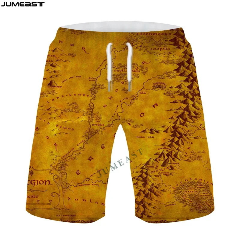 Jumeast Men Women Oversized Male Female Streetwear Old Newspaper Shorts Trunks Board Shorts Beach Casual Sweatpants Short Pants