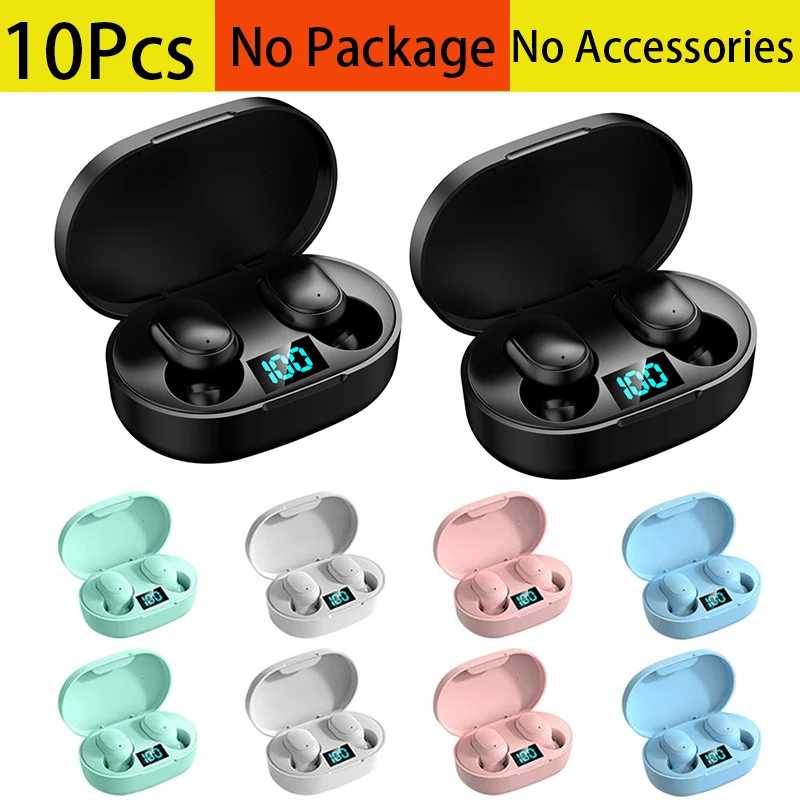 

10Pcs Wireless Earphones E6s Tws Stereo Sound Sport Noise Cancelling Mini Earbuds for Xiaomi Samsung Smart Phones