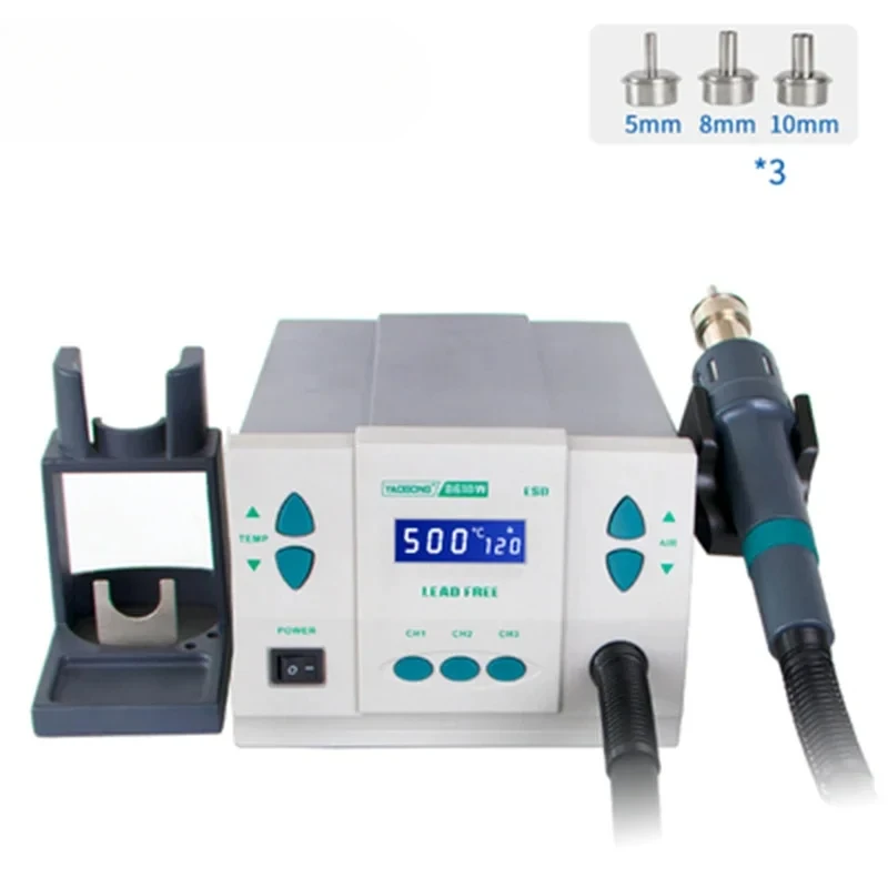 Original  for QUICK 861DW HeatGun Lead Free Hot Air Soldering Station Microcomputer Temperature Rework Station+3nozzle