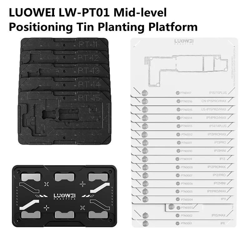 LUOWEI LW-PT01 Middle Frame BGA Reballing Stencil Platform Set for X-15 ProMax Motherboard Layered Soldering Station Kit