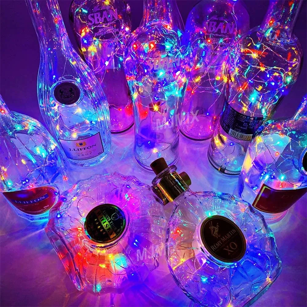 

10pcs 2M 20LED lamp Cork Shaped Bottle Stopper Light Glass Wine LED String Lights For Bar Xmas Wedding Home Decoration 9 Colors