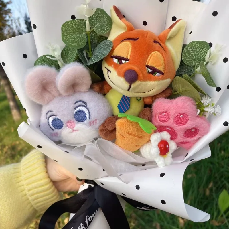 Zootopia Bambole di peluche Judy Hopps Nick Wilde Bouquet creativi fatti a mano Regali di Natale Compleanno Vanlentine