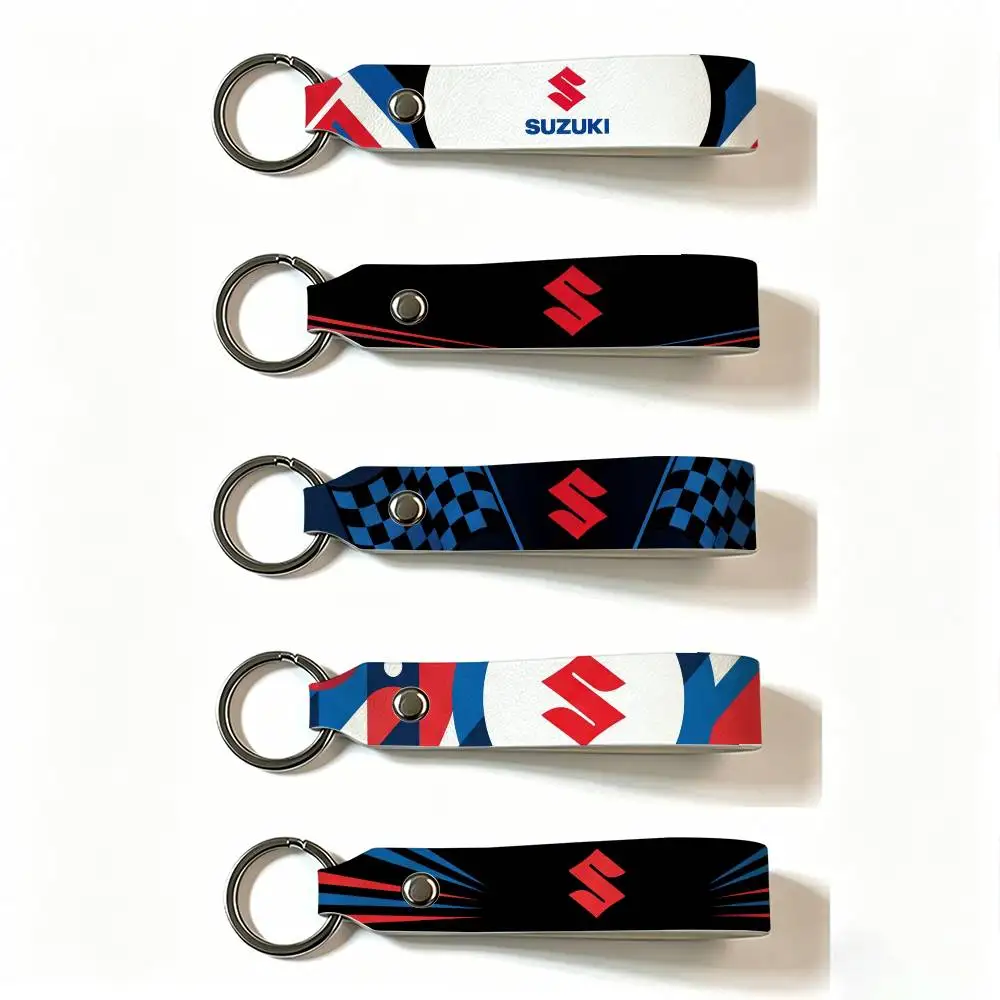 

FOR SUZUKI MOTO PU Leather Keychain Minimalist Key Holder Durable Key Organizer Car Keys Bag Accessories Gift