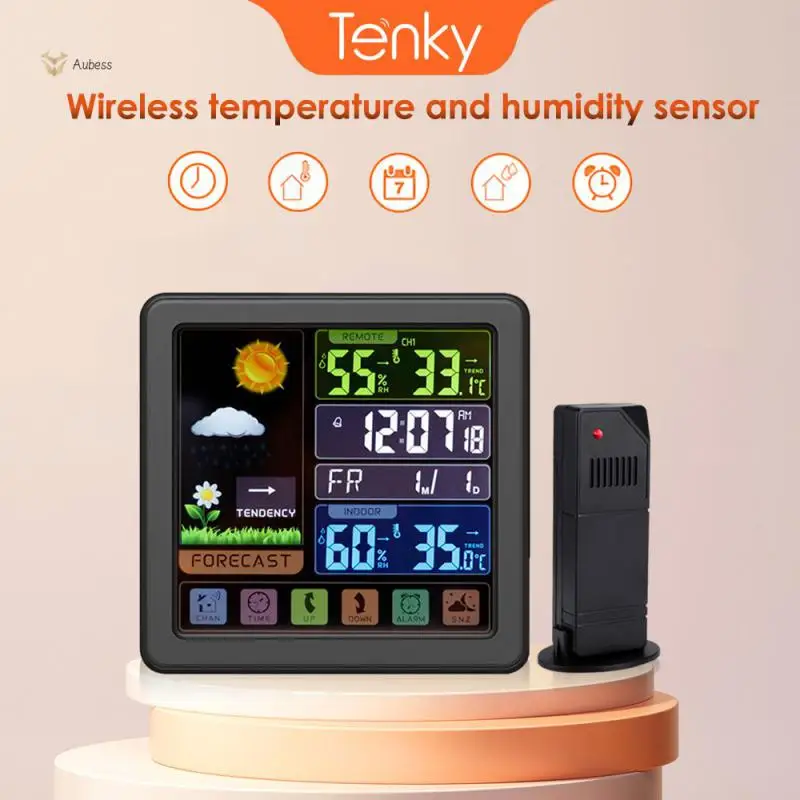 

Intelligent Digital Temperature Hygrometer Delayed Alarm Weather Station Detector Indoor Outdoor Thermometer Usb Charging