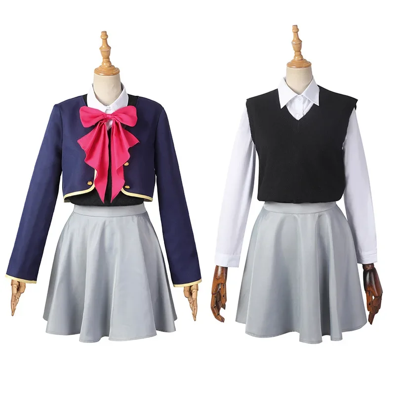 Disfraz de Anime Oshi No Ko para niñas y niños, traje de Cosplay de Kana Arima, peluca, chaqueta, faldas, uniforme, traje b-komachi Aqua Ruby, traje de Halloween