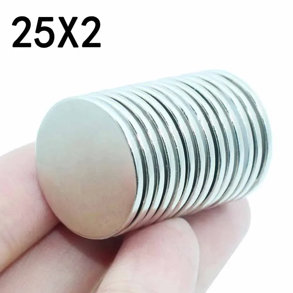 5/10/20 Pcs 25x2 Neodymium Magnet 25mm x 2mm N35 NdFeB Round Super Powerful Strong Permanent Magnetic imanes Disc 25*2