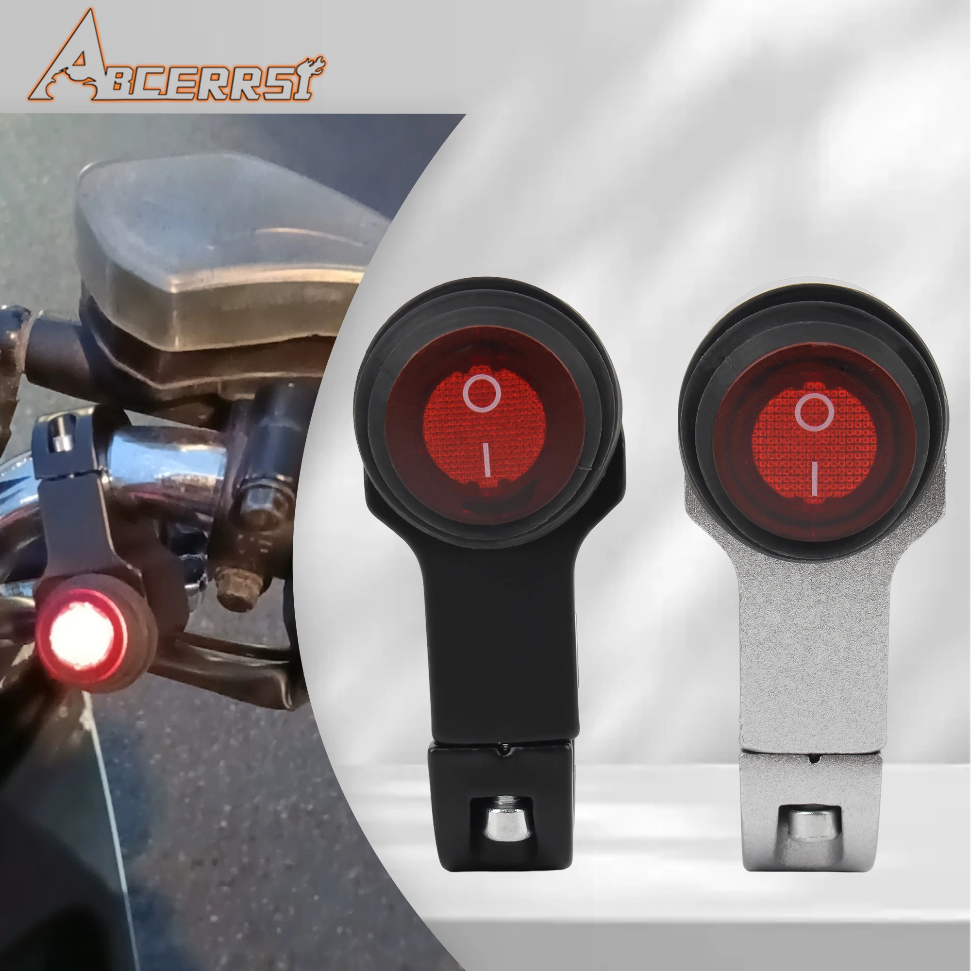 

ATV UTV 22mm Handlebar Headlight ON/OFF Switch For Scooter Motorcycle Aluminum Alloy Waterproof 12V Red Pilot Lamp Switch Parts