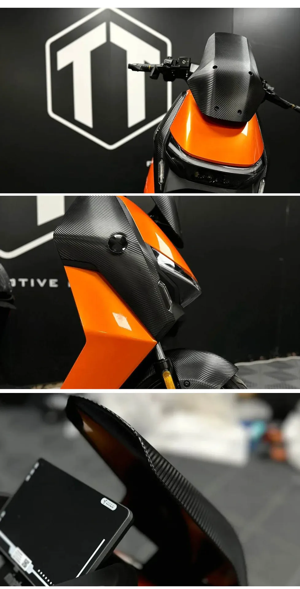 Kohlefaser Auto-Dachhaube Heckstoßstange Abdeckung Schwarze Schutzfolie Glänzende Umhüllung Selbstklebende Vinyl-Folie Maßgeschneiderte Autofolie – Detail 7