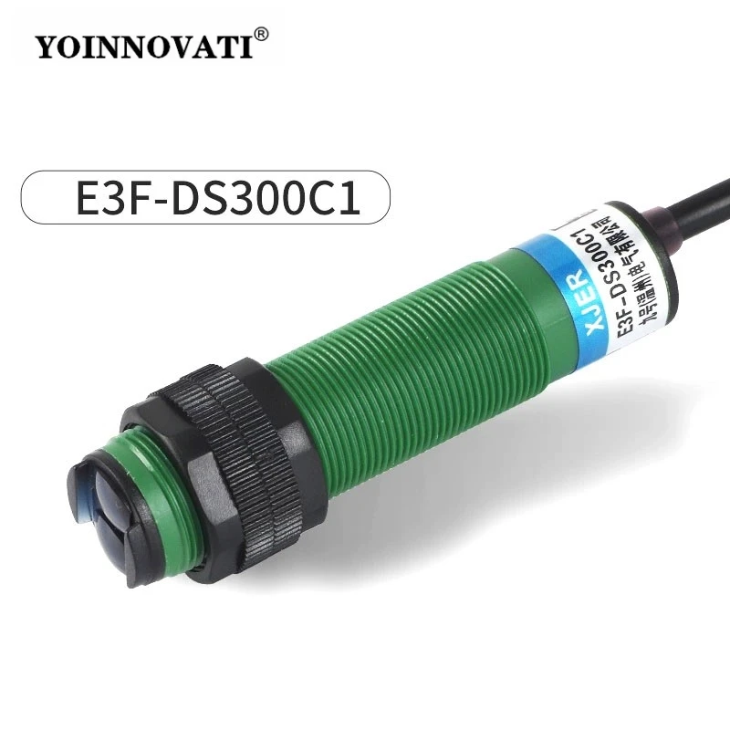 E3F-DS300C1/C2/C4/P1 IR Diffuse Reflective Photoelectric Sensor Switch | 3M Range Adjustable | 3-Wire NPN NO/NC