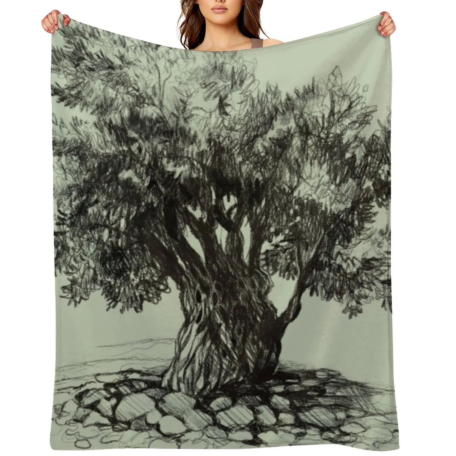 

Old olive tree Throw Blanket Custom Comforter Furrys Fashion Sofas Blankets
